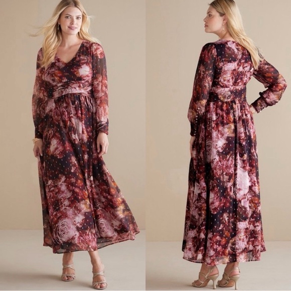 Soft Surroundings Dresses & Skirts - NEW Soft Surroundings Rina Silk Floral Maxi Dress Size 10P Retail $250 NWT